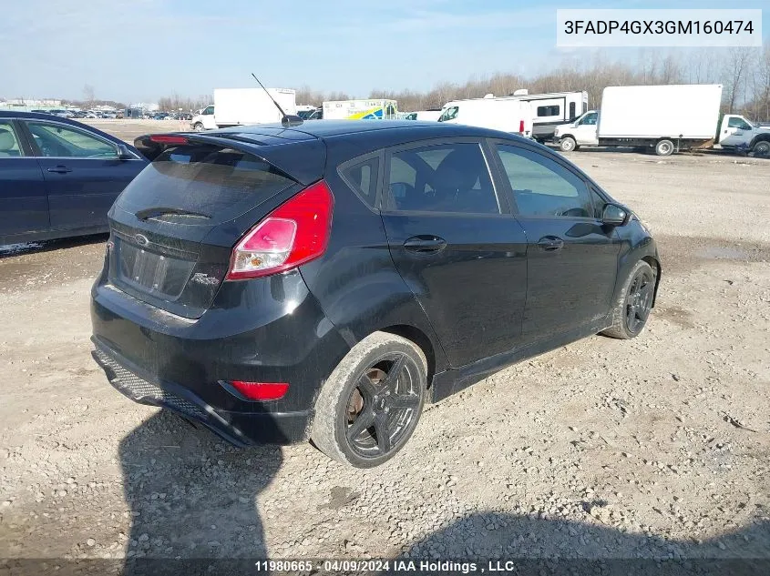 2016 Ford Fiesta St VIN: 3FADP4GX3GM160474 Lot: 11980665