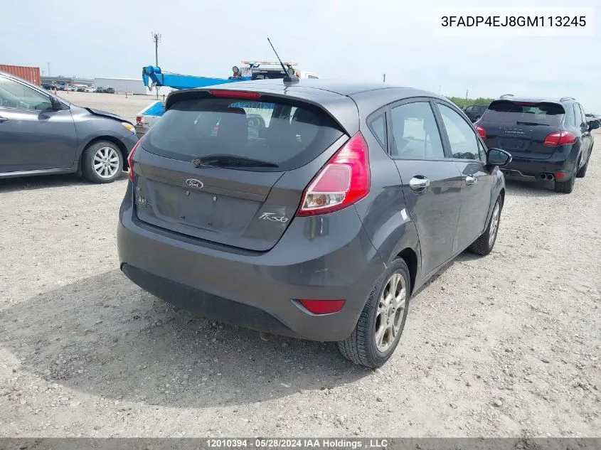 2016 Ford Fiesta Se VIN: 3FADP4EJ8GM113245 Lot: 12010394