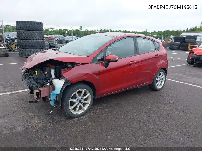 2016 Ford Fiesta Se VIN: 3FADP4EJ7GM195615 Lot: 12046334