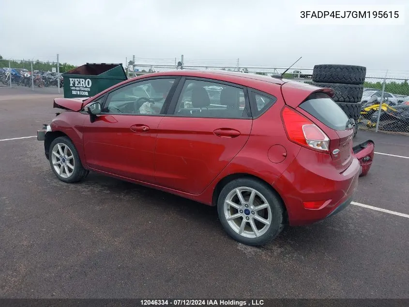 3FADP4EJ7GM195615 2016 Ford Fiesta Se