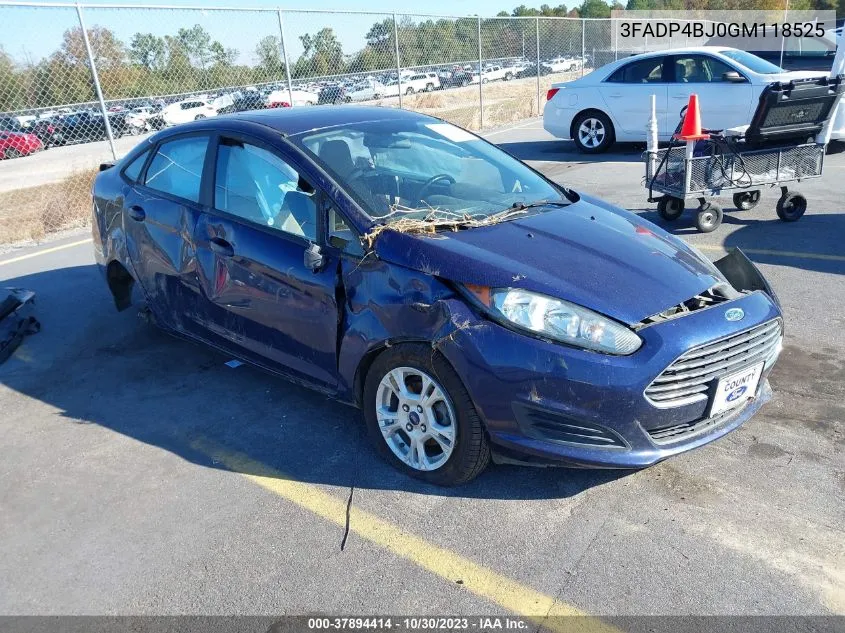 2016 Ford Fiesta Se VIN: 3FADP4BJ0GM118525 Lot: 37894414