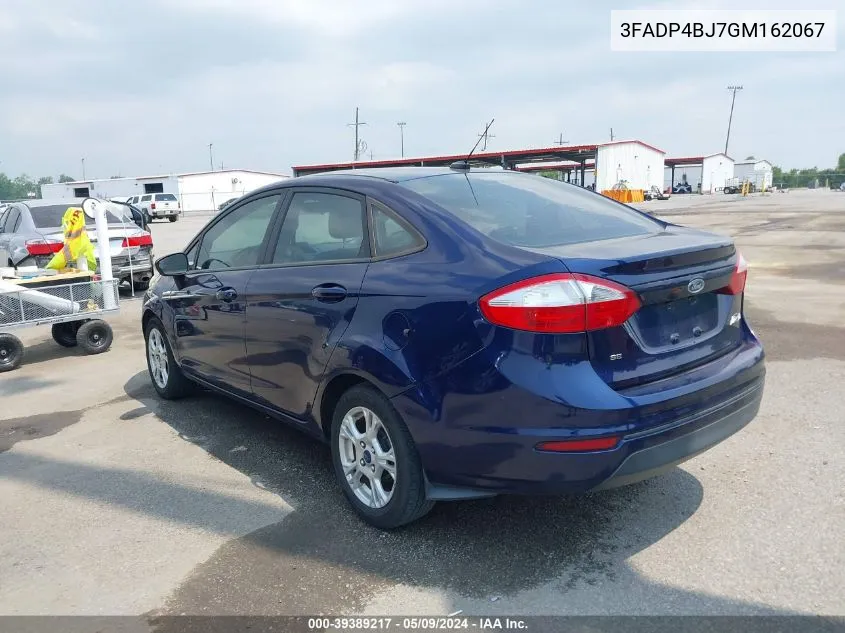 2016 Ford Fiesta Se VIN: 3FADP4BJ7GM162067 Lot: 39389217