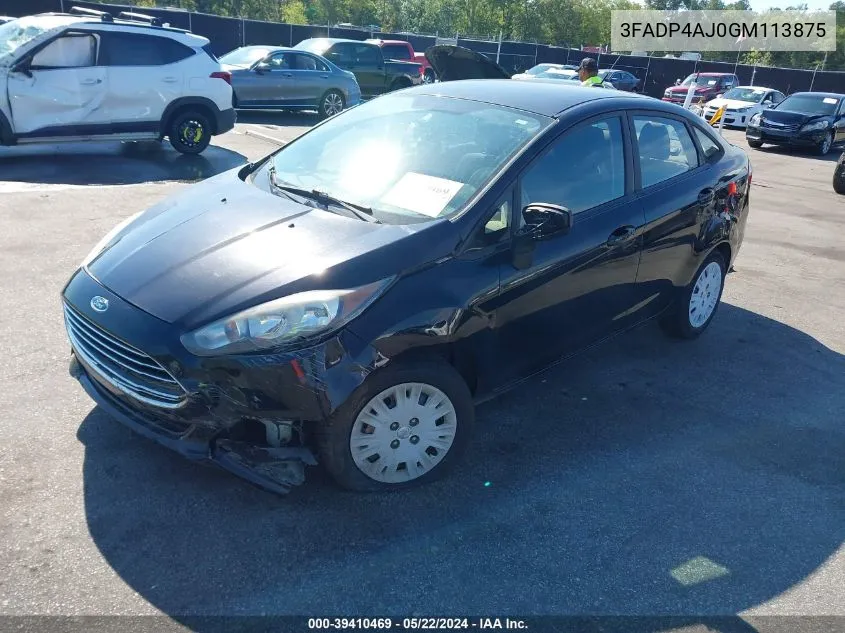 3FADP4AJ0GM113875 2016 Ford Fiesta S