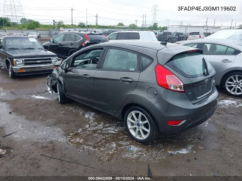 2016 Ford Fiesta Se VIN: 3FADP4EJ3GM119602 Lot: 39422859