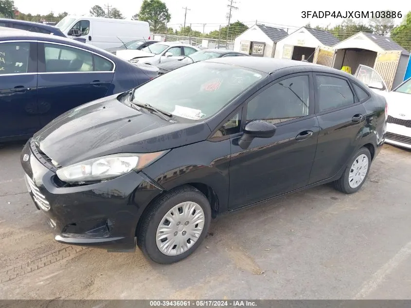 2016 Ford Fiesta S VIN: 3FADP4AJXGM103886 Lot: 39436061