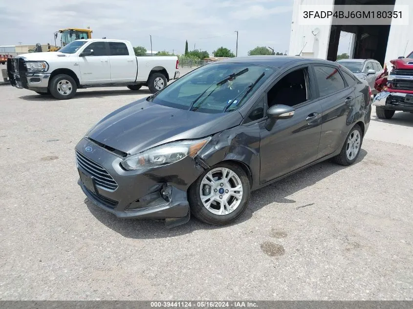 2016 Ford Fiesta Se VIN: 3FADP4BJ6GM180351 Lot: 39441124