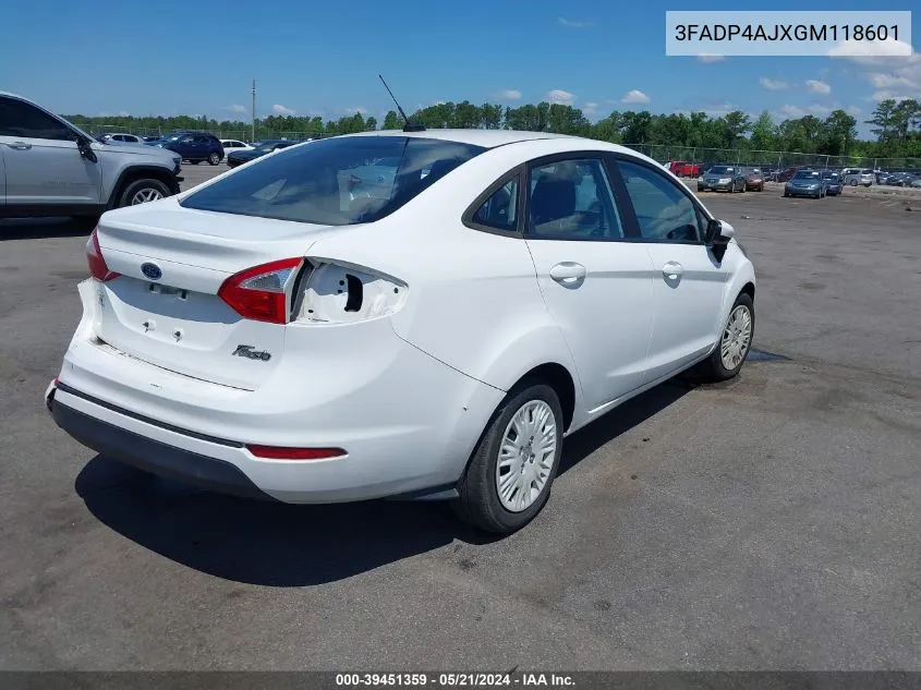 3FADP4AJXGM118601 2016 Ford Fiesta S