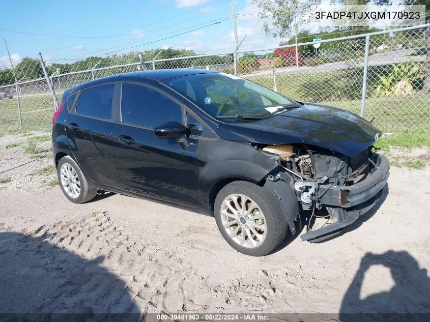 2016 Ford Fiesta S VIN: 3FADP4TJXGM170923 Lot: 39481963