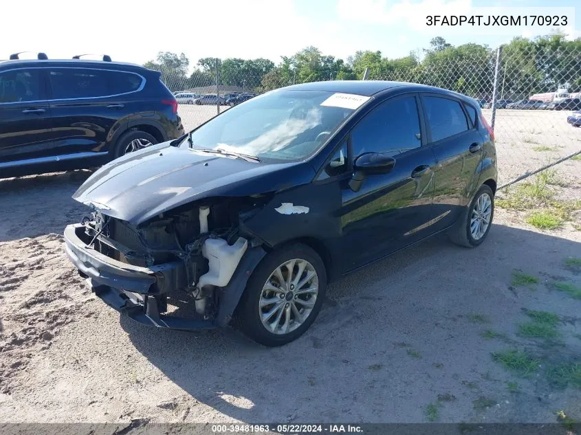 2016 Ford Fiesta S VIN: 3FADP4TJXGM170923 Lot: 39481963