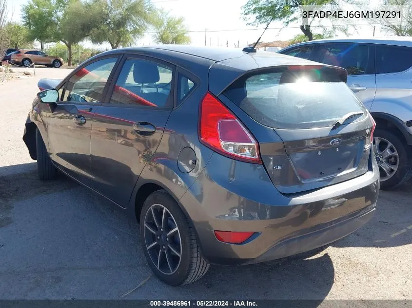 2016 Ford Fiesta Se VIN: 3FADP4EJ6GM197291 Lot: 39486961