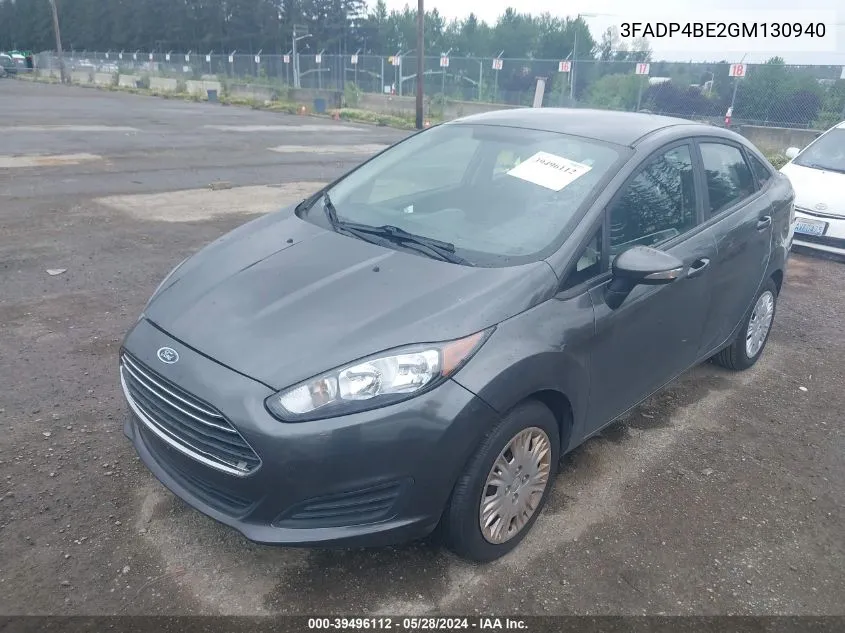 3FADP4BE2GM130940 2016 Ford Fiesta Se