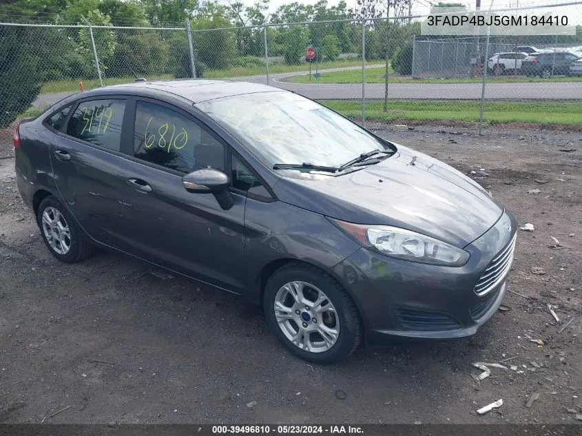 2016 Ford Fiesta Se VIN: 3FADP4BJ5GM184410 Lot: 39496810