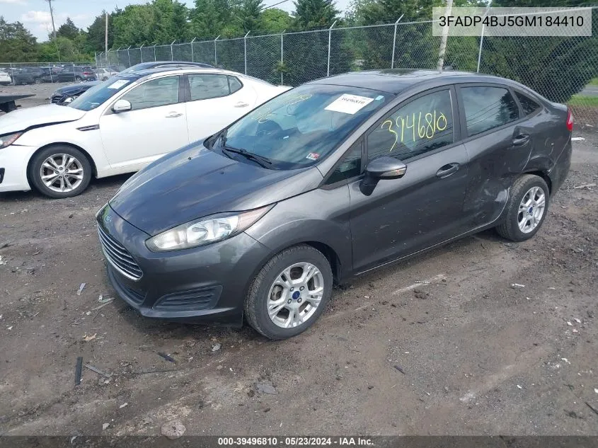 2016 Ford Fiesta Se VIN: 3FADP4BJ5GM184410 Lot: 39496810