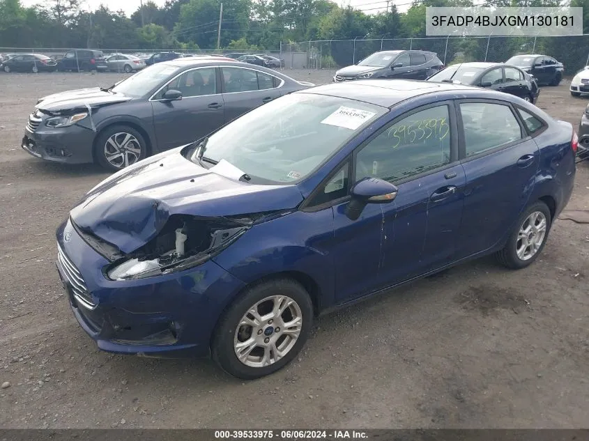 2016 Ford Fiesta Se VIN: 3FADP4BJXGM130181 Lot: 39533975