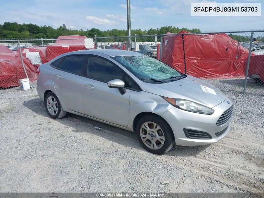 2016 Ford Fiesta Se VIN: 3FADP4BJ8GM153703 Lot: 39537884