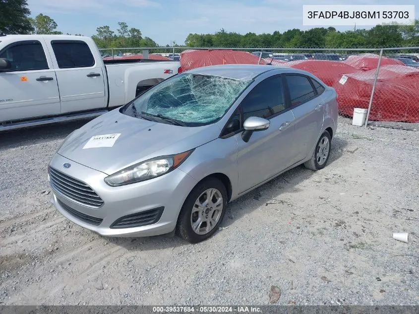 2016 Ford Fiesta Se VIN: 3FADP4BJ8GM153703 Lot: 39537884