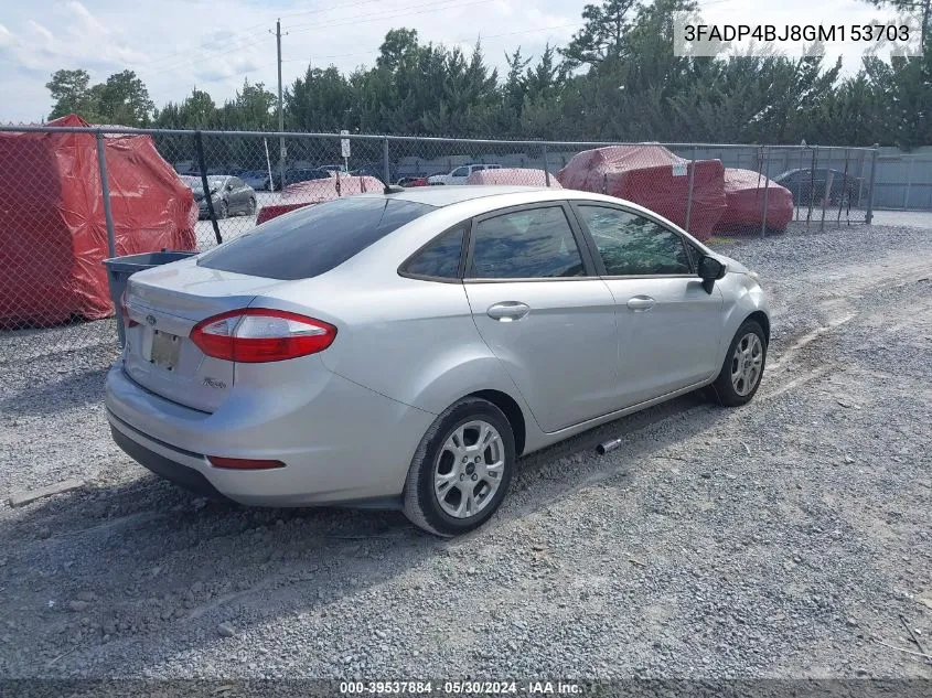 2016 Ford Fiesta Se VIN: 3FADP4BJ8GM153703 Lot: 39537884