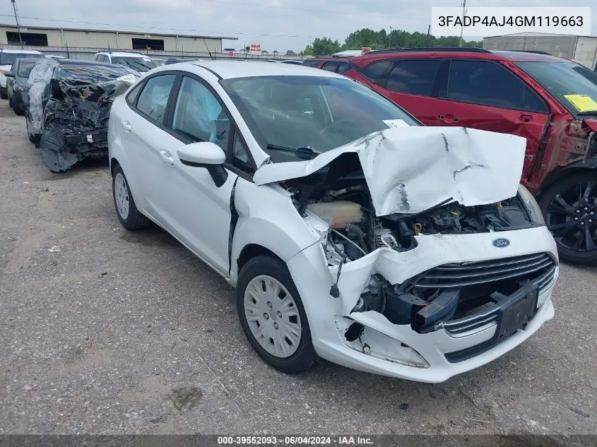 3FADP4AJ4GM119663 2016 Ford Fiesta S