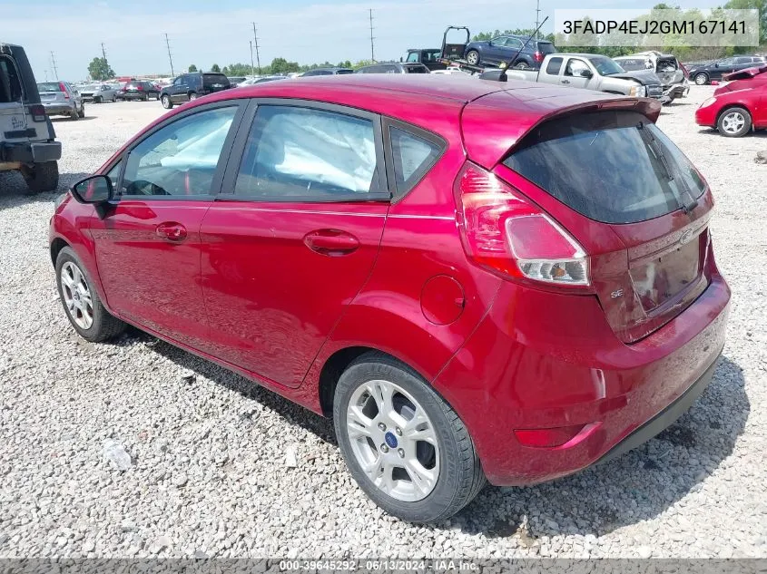 2016 Ford Fiesta Se VIN: 3FADP4EJ2GM167141 Lot: 39645292