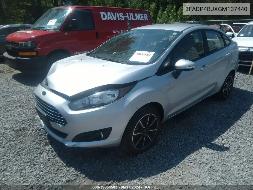 2016 Ford Fiesta Se VIN: 3FADP4BJXGM137440 Lot: 39654583