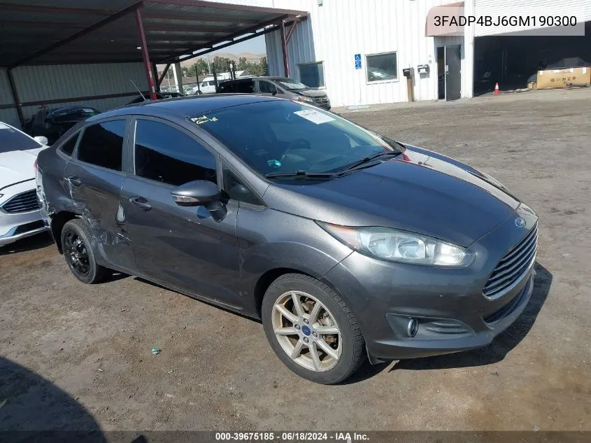 2016 Ford Fiesta Se VIN: 3FADP4BJ6GM190300 Lot: 39675185