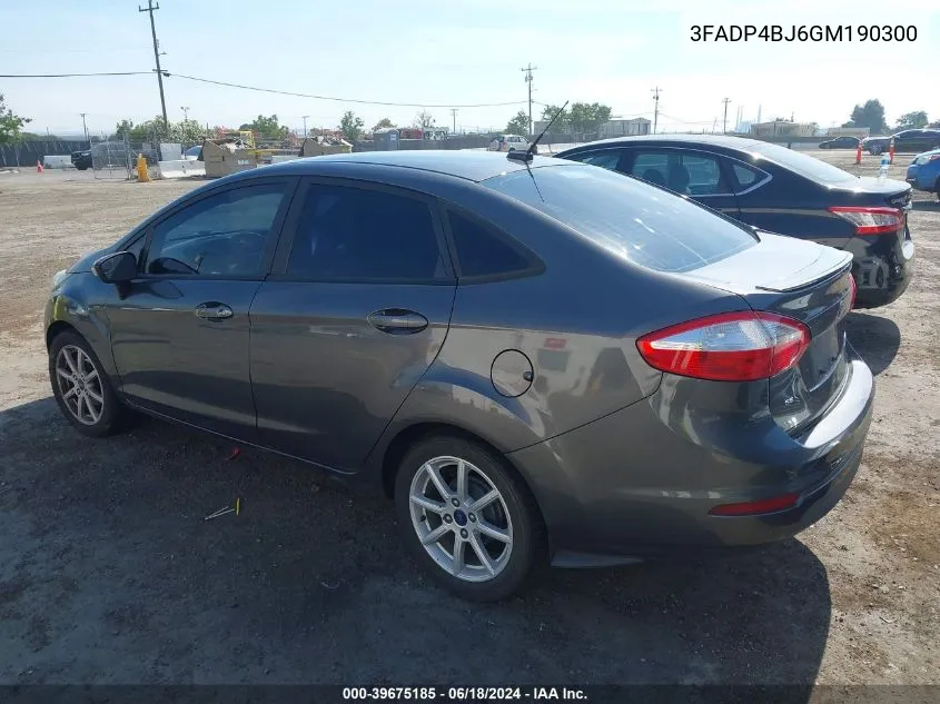 2016 Ford Fiesta Se VIN: 3FADP4BJ6GM190300 Lot: 39675185