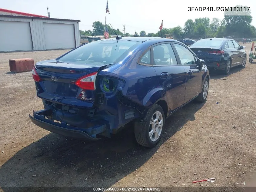 2016 Ford Fiesta Se VIN: 3FADP4BJ2GM183117 Lot: 39695680