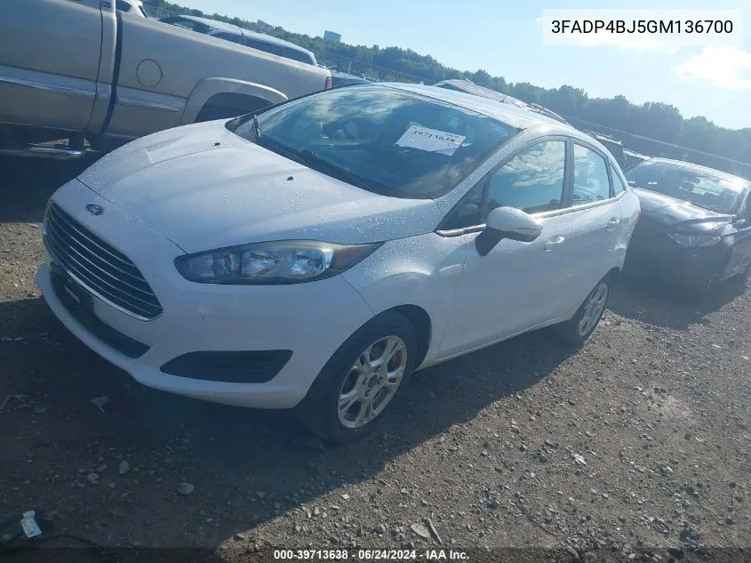 3FADP4BJ5GM136700 2016 Ford Fiesta Se