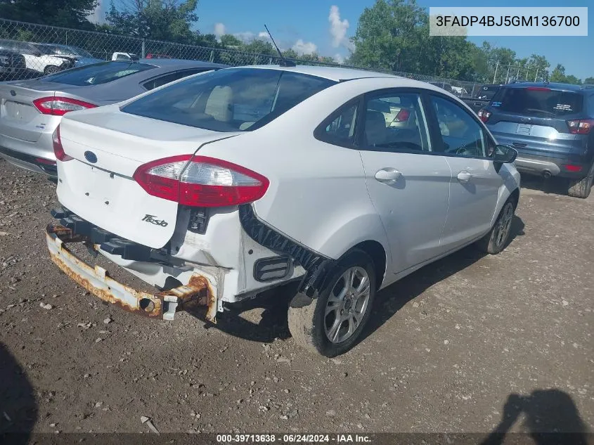 3FADP4BJ5GM136700 2016 Ford Fiesta Se