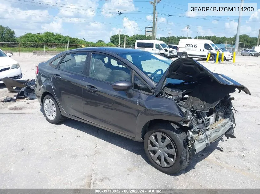 2016 Ford Fiesta Se VIN: 3FADP4BJ7GM114200 Lot: 39713932