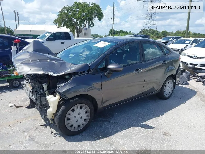 2016 Ford Fiesta Se VIN: 3FADP4BJ7GM114200 Lot: 39713932