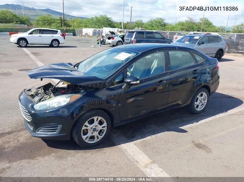 2016 Ford Fiesta Se VIN: 3FADP4BJ1GM118386 Lot: 39714415