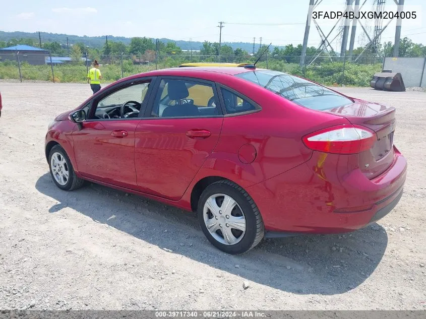 2016 Ford Fiesta Se VIN: 3FADP4BJXGM204005 Lot: 39717340