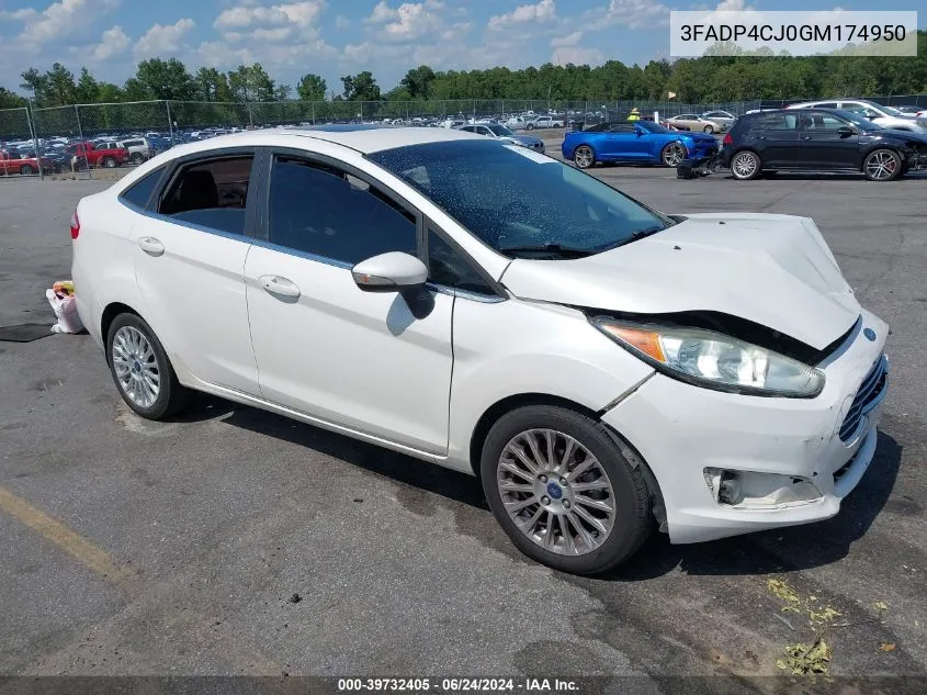 2016 Ford Fiesta Titanium VIN: 3FADP4CJ0GM174950 Lot: 39732405