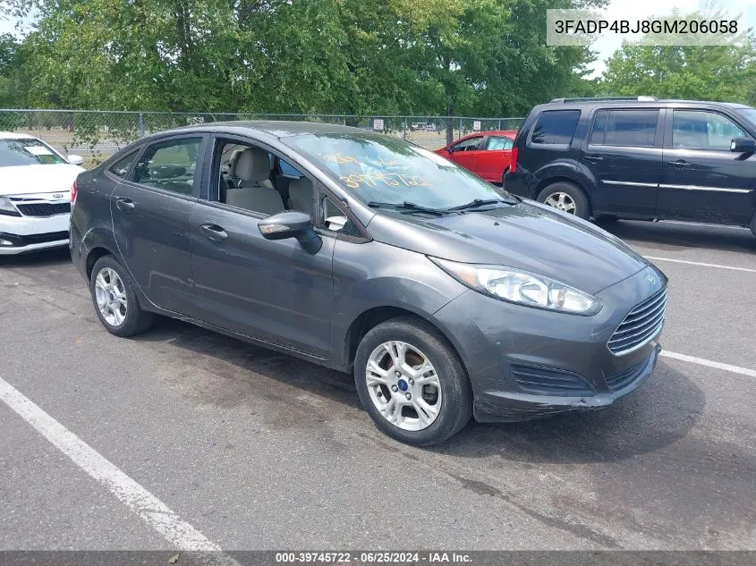 2016 Ford Fiesta Se VIN: 3FADP4BJ8GM206058 Lot: 39745722