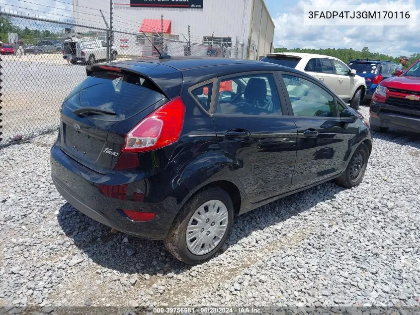 2016 Ford Fiesta S VIN: 3FADP4TJ3GM170116 Lot: 39756681