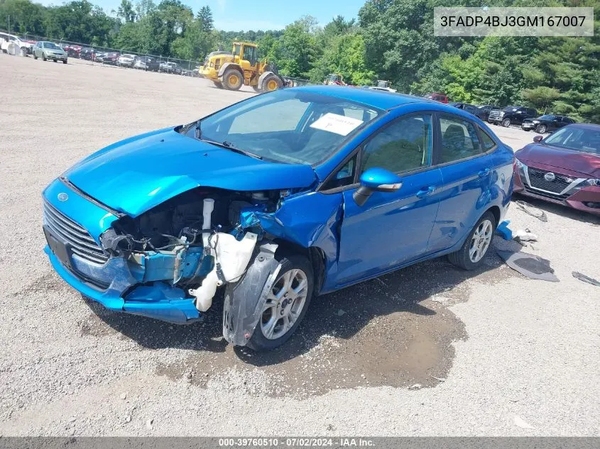 2016 Ford Fiesta Se VIN: 3FADP4BJ3GM167007 Lot: 39760510