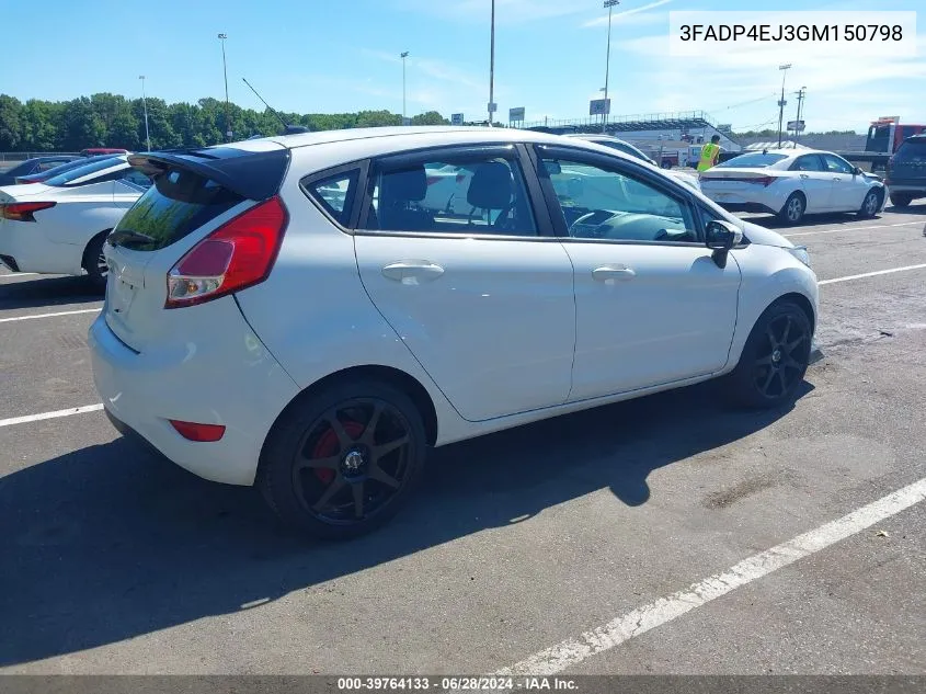 2016 Ford Fiesta Se VIN: 3FADP4EJ3GM150798 Lot: 39764133