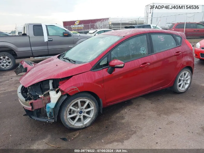 2016 Ford Fiesta Se VIN: 3FADP4EJ4GM154536 Lot: 39776022