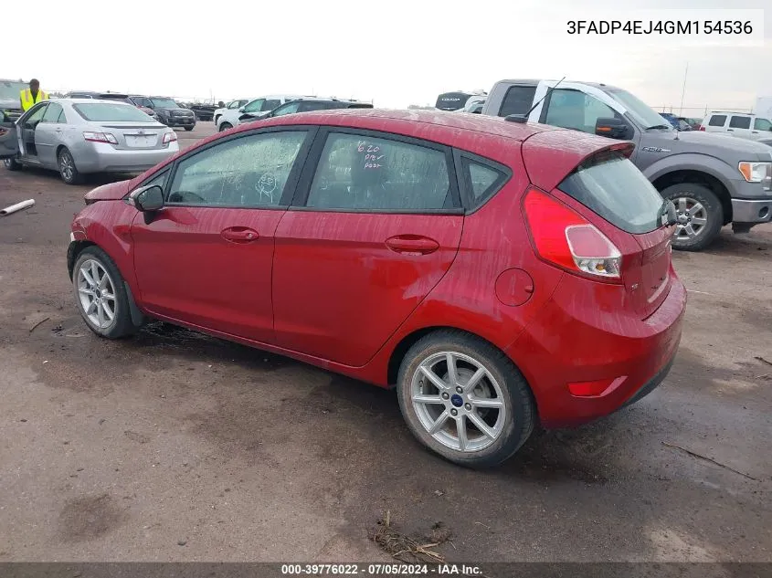 2016 Ford Fiesta Se VIN: 3FADP4EJ4GM154536 Lot: 39776022