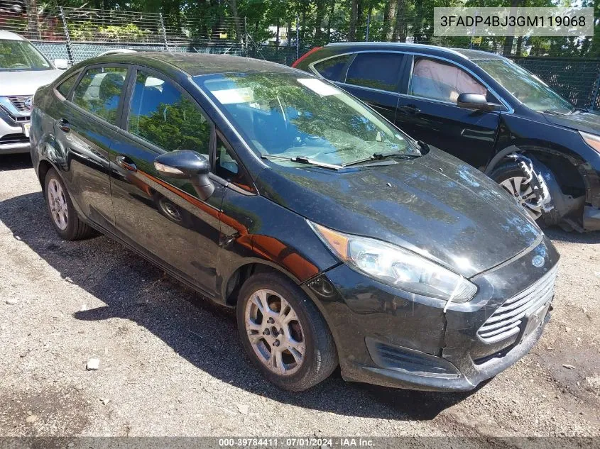 2016 Ford Fiesta Se VIN: 3FADP4BJ3GM119068 Lot: 39784411