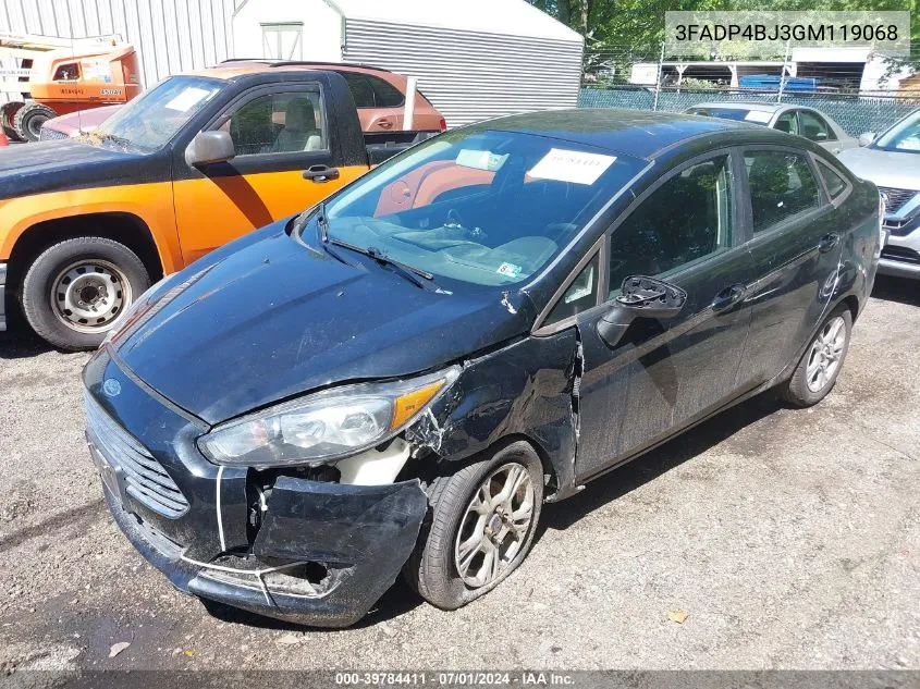 2016 Ford Fiesta Se VIN: 3FADP4BJ3GM119068 Lot: 39784411