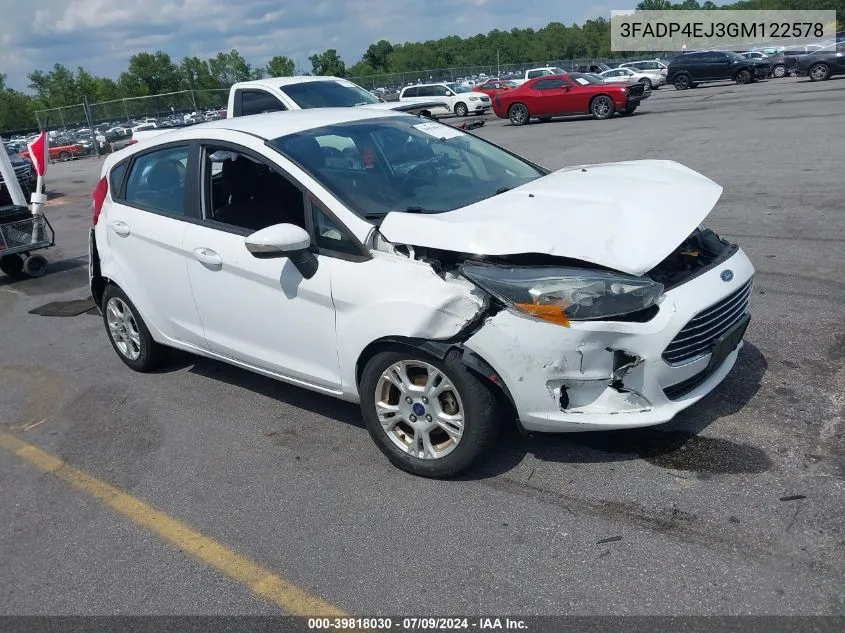 2016 Ford Fiesta Se VIN: 3FADP4EJ3GM122578 Lot: 39818030