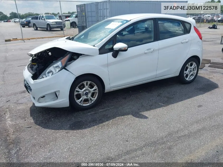 2016 Ford Fiesta Se VIN: 3FADP4EJ3GM122578 Lot: 39818030