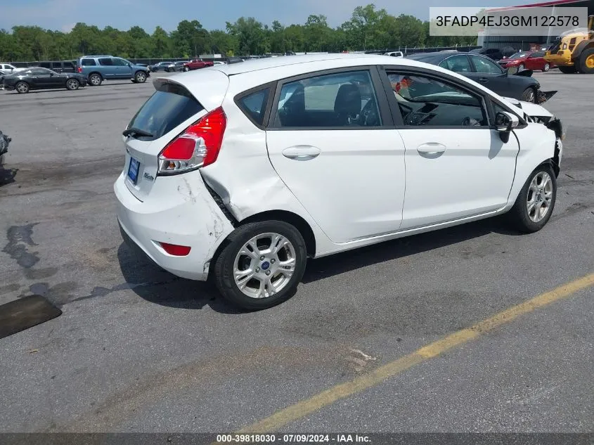 2016 Ford Fiesta Se VIN: 3FADP4EJ3GM122578 Lot: 39818030