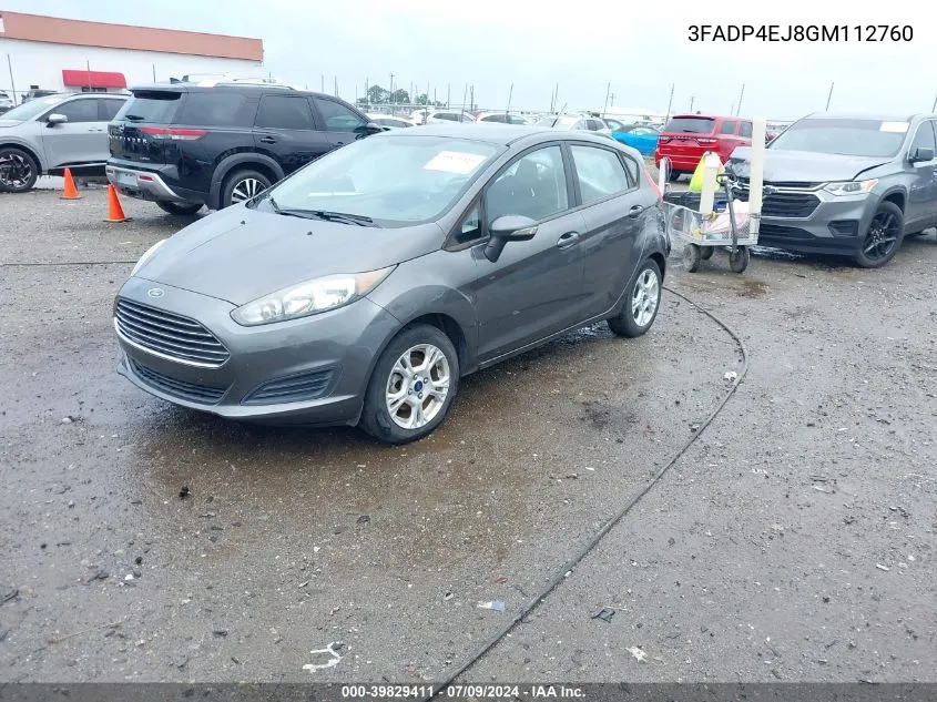 2016 Ford Fiesta Se VIN: 3FADP4EJ8GM112760 Lot: 39829411