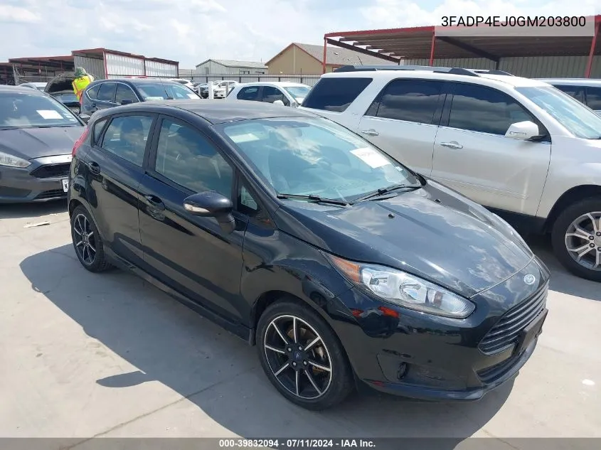 2016 Ford Fiesta Se VIN: 3FADP4EJ0GM203800 Lot: 39832094