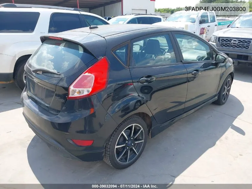 2016 Ford Fiesta Se VIN: 3FADP4EJ0GM203800 Lot: 39832094