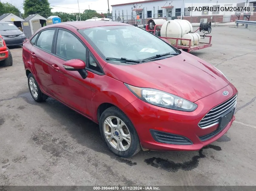 2016 Ford Fiesta Se VIN: 3FADP4BJ1GM204748 Lot: 39844870