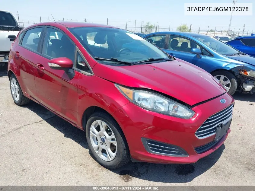 2016 Ford Fiesta Se VIN: 3FADP4EJ6GM122378 Lot: 39848913